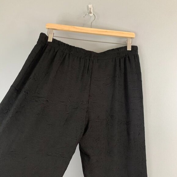 Pleats Collection by Pings Imports Pants Black Crinkle Pull On Elastic Pants XL - Picture 5 of 10
